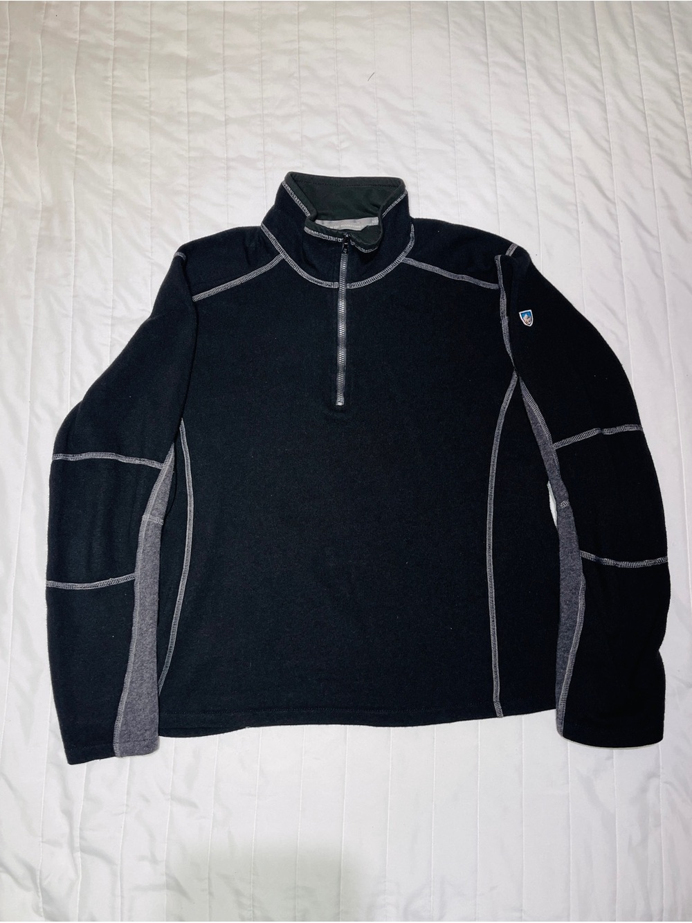 Kuhl Men's Black with Dark Gray Sleeve Performance Half-Zip - Picture 4 of 7